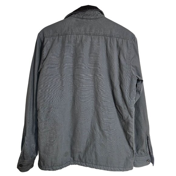 Tailor Vintage Mens Gray Sherpa-Lined Canvas Jacket With Corduroy Collar & Butto - Picture 2 of 16